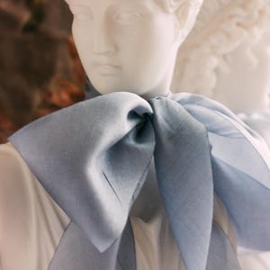 Hand dyed silk ribbon in French blue for bridal details and wedding stationery