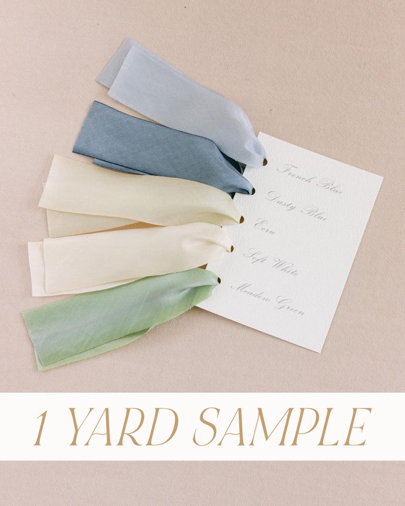 french blue silk ribbon sample