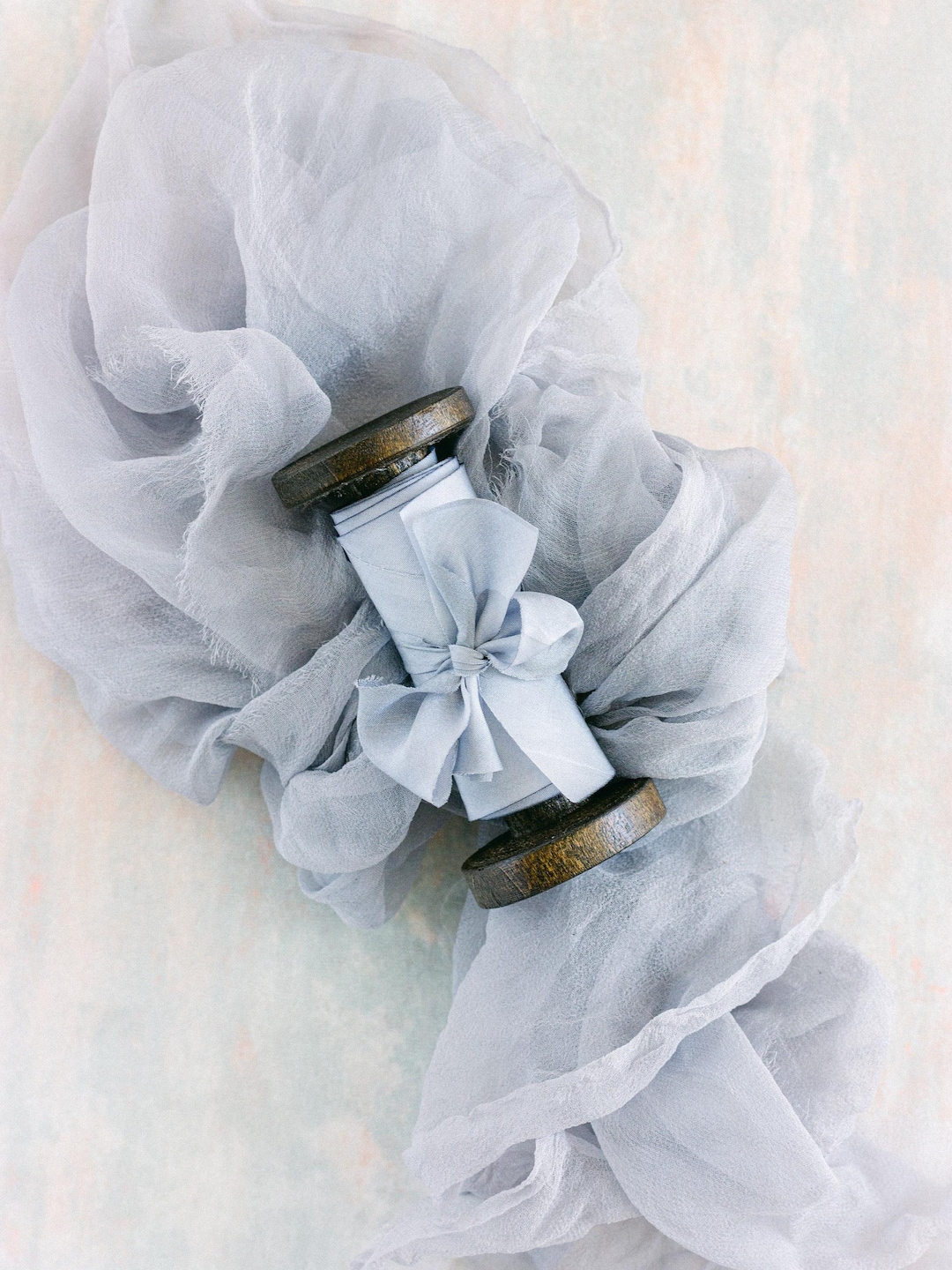 Long Ribbon Necklace - Blue