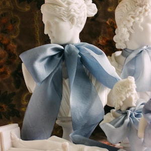 French blue silk ribbon for fine art wedding invitations and bridal details