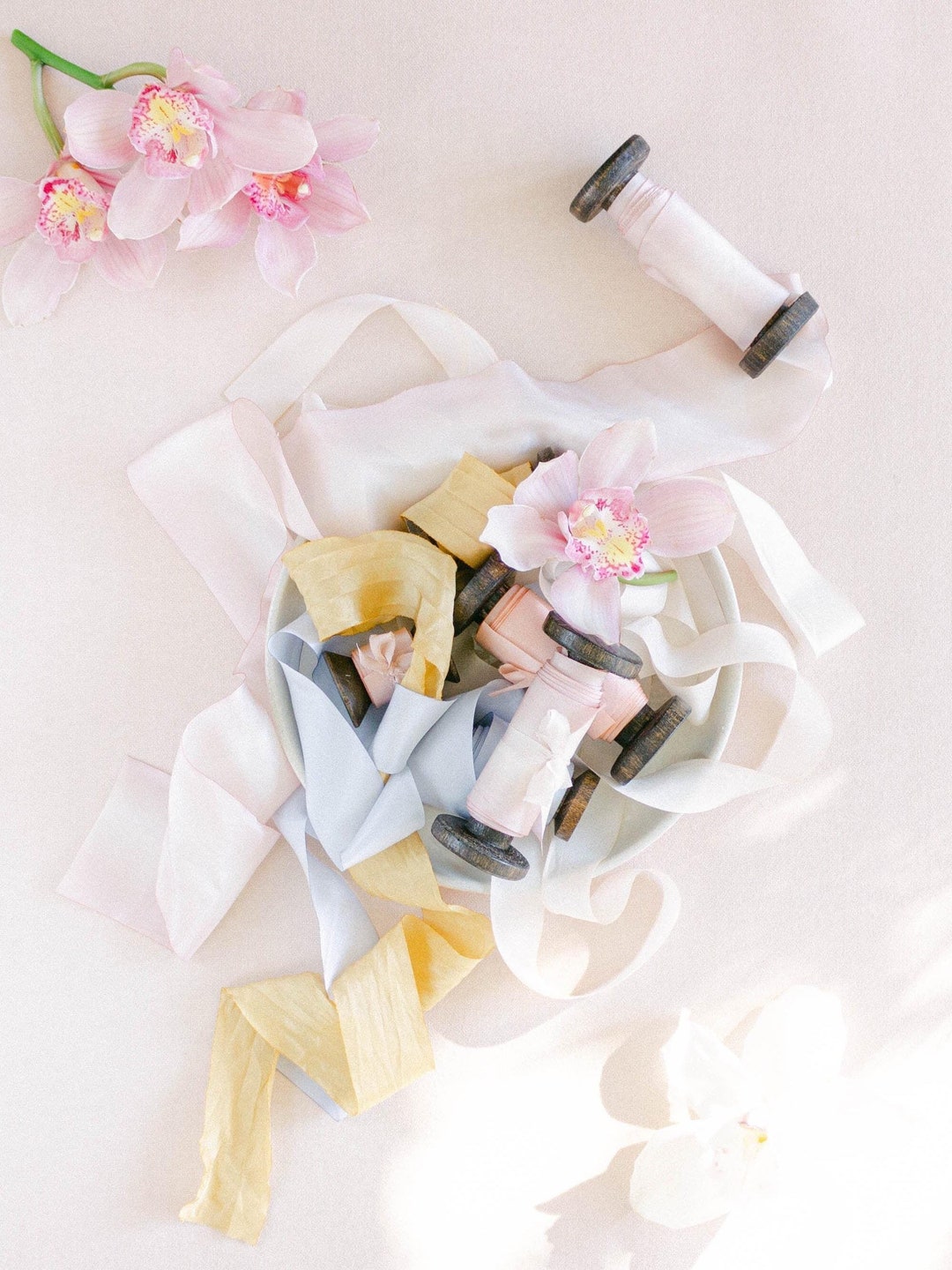 Hand-dyed Silk Ribbon Color Sample: Wedding Invitation Ribbon - Etsy