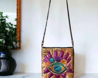 Gold Metallic Medium tote bag, Perfect Nights out accessory, Chic Slouchy Style, Ideal gift for her.