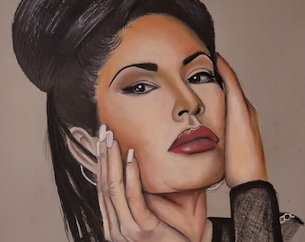 Selena Quintanilla Oil Pastel Painting on paper