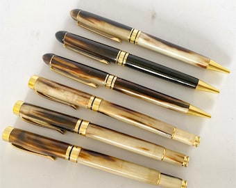 Personalized Natural Buffalo Horn Pen Deluxe Pen Gentleman Pen Buffalo Horn With Metal Handmade Pen Executive Pen Studen Pen