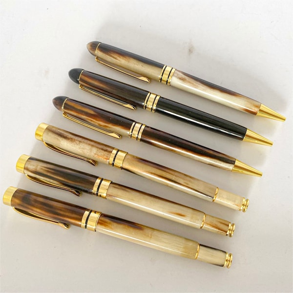 Personalized Natural Buffalo Horn Pen Deluxe Pen Gentleman Pen Buffalo Horn With Metal Handmade Pen Executive Pen Studen Pen