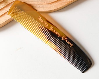 Natural Buffalo Model Ox Horn Comb, Anti-Static 100% Handmade Pocket Middle Ages Comb, Eco Comb, Compact Classic, Gift for mom