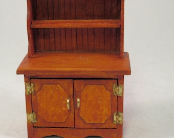 Handcrafted Cherry Stain 1//12th Scale Miniature Sink 2 Door Cabinet
