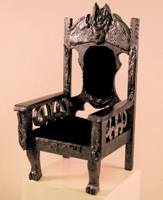 Gothic Medieval Or Tudor Dragon Throne Chair Black Velvet Etsy