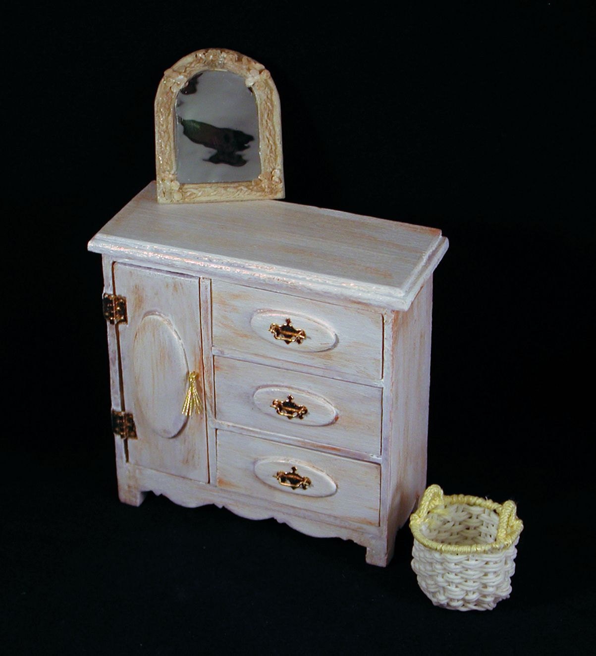 Nursery Dresser Or Bureau Laundry Basket Mirror 3 Drawers Etsy