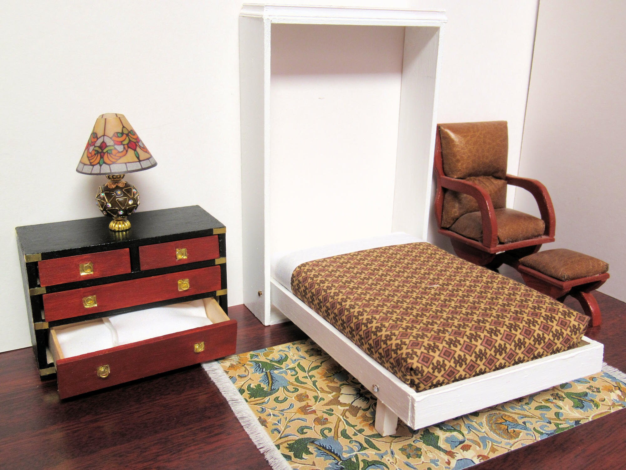 OOAK Miniature Murphy bed white Incl. 2 pillows & Etsy