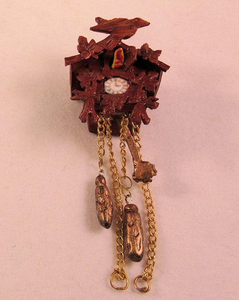Cuckoo Clock German Style. Leaves Bird Pendulum Weights on Etsy