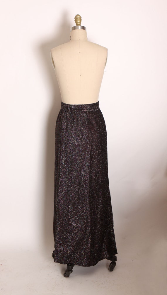 1960s 1970s Black and Rainbow Metallic Lurex Ankl… - image 6