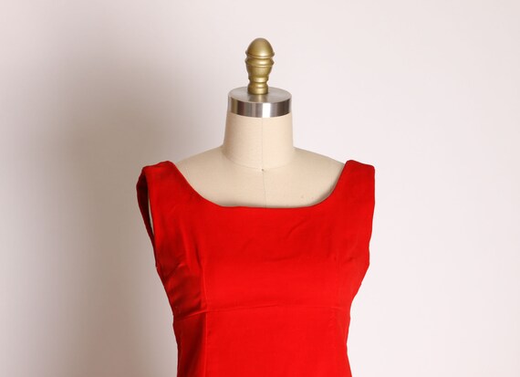 Early 1960s Red Velvet Sleeveless Mini Dress -XXS - image 4