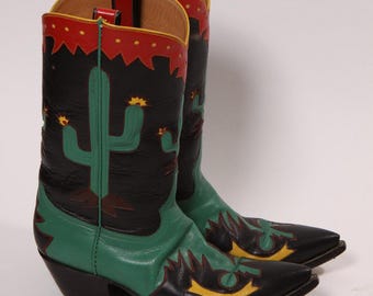 Botas vaqueras occidentales personalizadas, hechas a mano, de