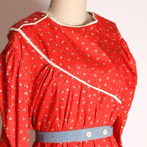 1970s Red, White and Blue Long Sleeve Floral Tent Dress image 8