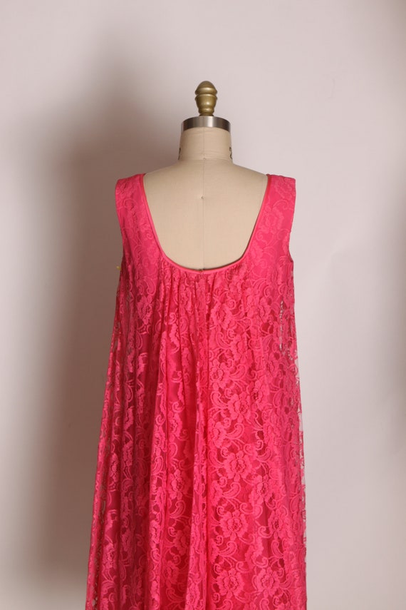 1960s Pink Sleeveless Sequin Bodice Lace Open Fro… - image 9