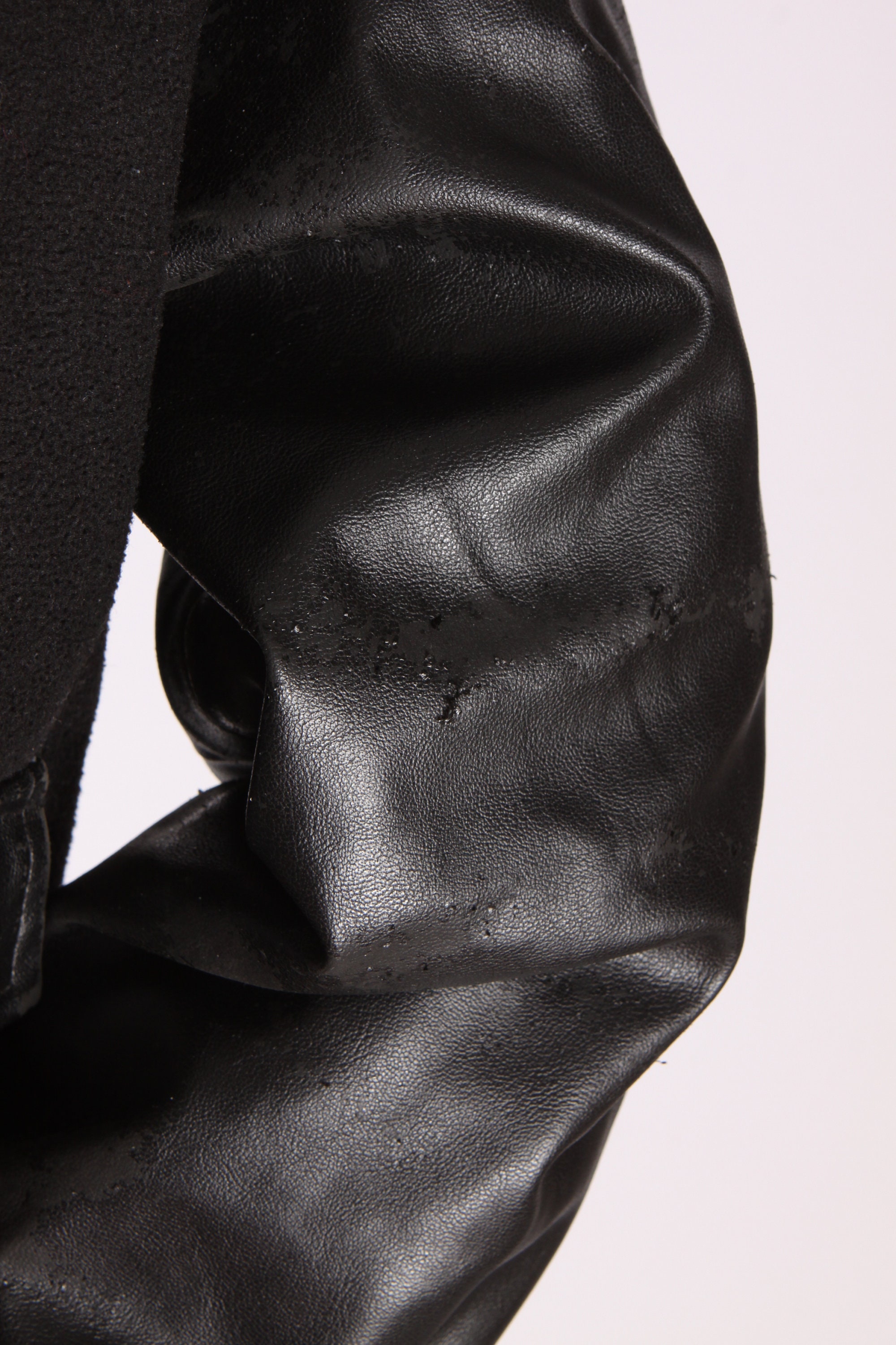 1990s Faux Leather Distressed Black Air Pilot Military Bomber Jacket by Ixtreme Outfitters -Size 