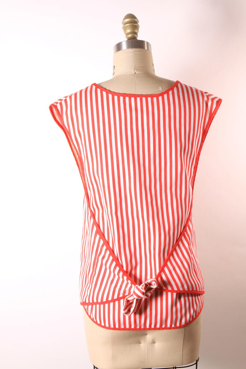 1980s Red and White Striped Adjustable Quartet Costume Vest