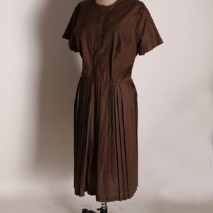 1950s Chocolate Brown Short Sleeve Button Up Shirtdress Plus Size Volup Dress by Georgia Griffin Fashions 2XL image 6