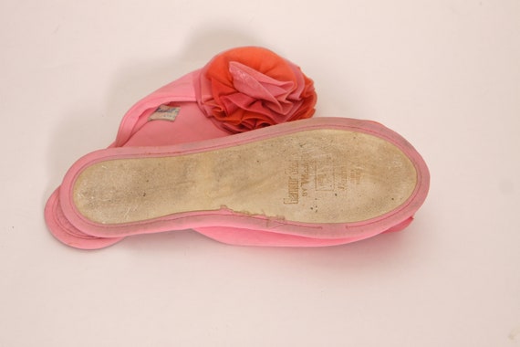 1950s Pink and Orange Puff Slip On Slippers by Ma… - image 6