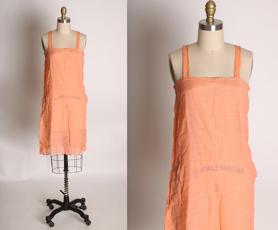 1920s Peach Pink Sheath Lingerie Dress Slip -XS