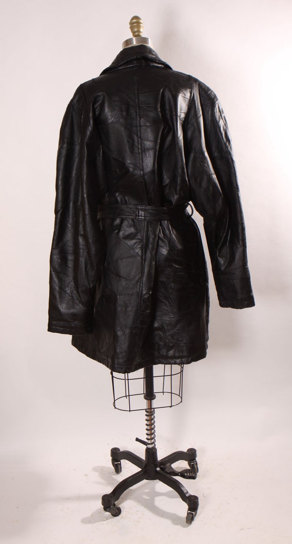 1980s Black Leather Patchwork Long Sleeve Plus Si… - image 8