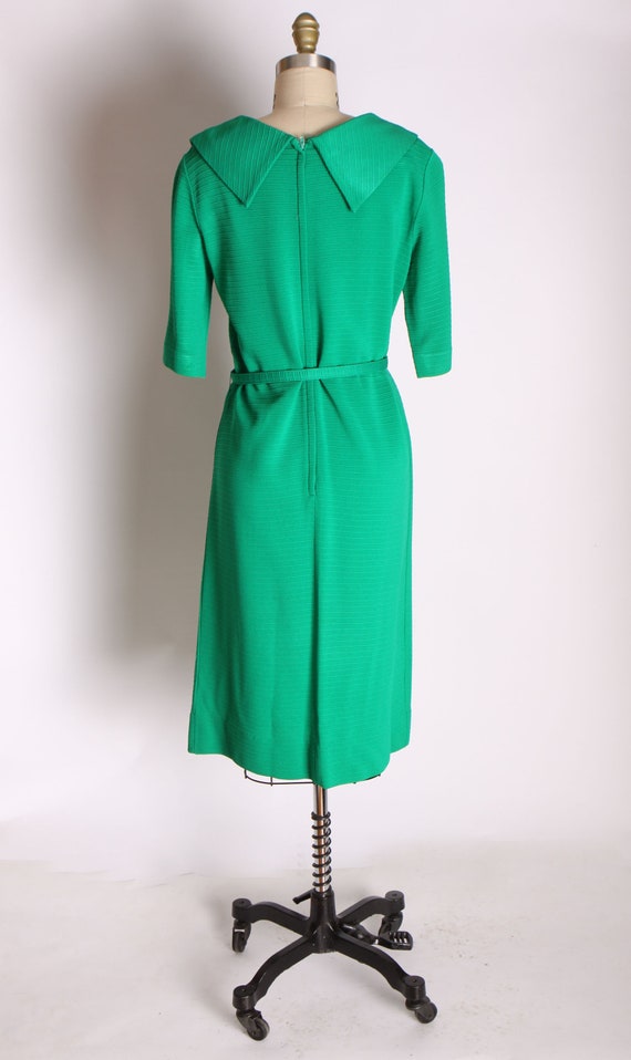 1960s Green Short Sleeve Collared Bodice Belted W… - image 8
