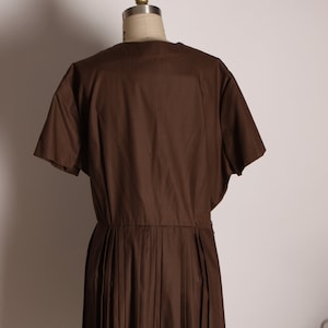 1950s Chocolate Brown Short Sleeve Button Up Shirtdress Plus Size Volup Dress by Georgia Griffin Fashions 2XL image 8