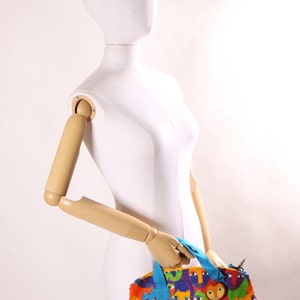 Deadstock 1980s Novelty Rainbow Multi-Colored Cat Print Top Handle Crossbody Shoulder Strap Purse by Laurel Burch image 2