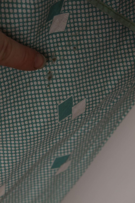 1930s Feedsack Dress - Mint Green Diamond Print, … - image 5