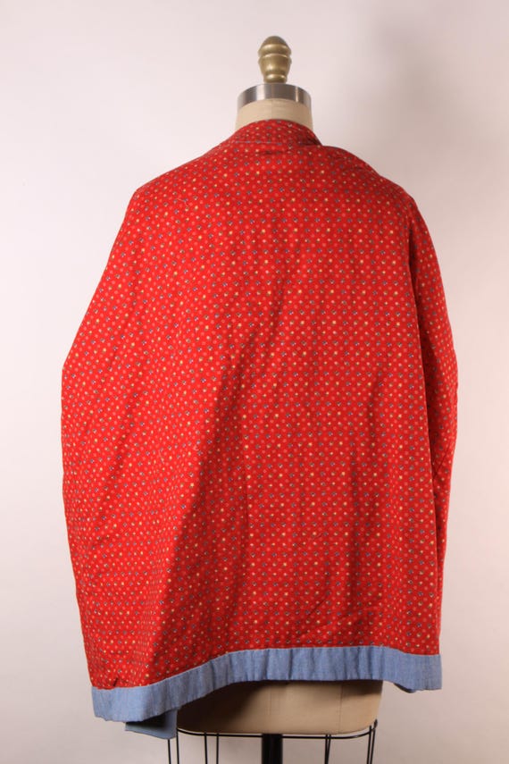 1980s Blue Chambray Multi-Colored Patchwork Quilt… - image 10