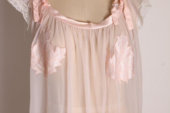 1950s Pink Sheer Babydoll Nightgown – Fig Leaf Ap… - image 5