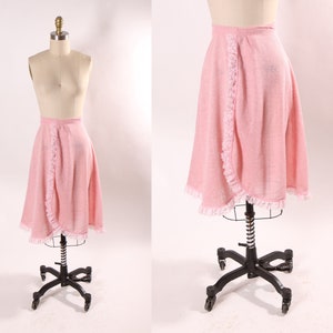 Ruffle Ribbon Lace Skirt Hot Pink Black