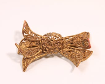 1940er Jahre Neuheit Gold Tone Kunststoff Celluloid Schleifen-Brosche