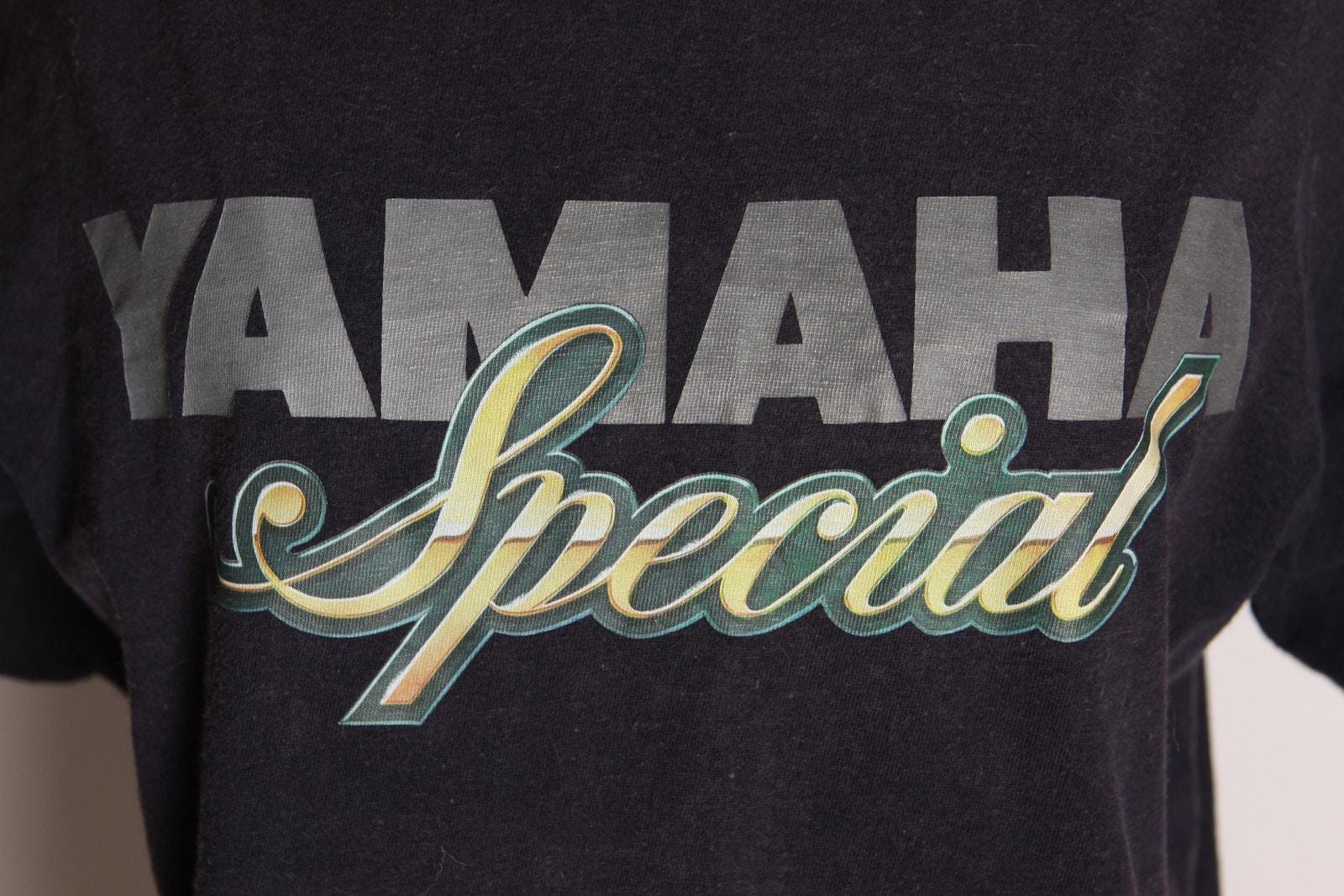 1970s 1980s Black Short Sleeve Yamaha Special T-shirt by Yamaha -L