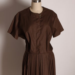 1950s Chocolate Brown Short Sleeve Button Up Shirtdress Plus Size Volup Dress by Georgia Griffin Fashions 2XL image 2