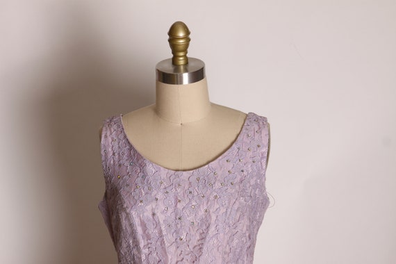 1950s Light Purple Lace Sleeveless Full Length Fl… - image 3