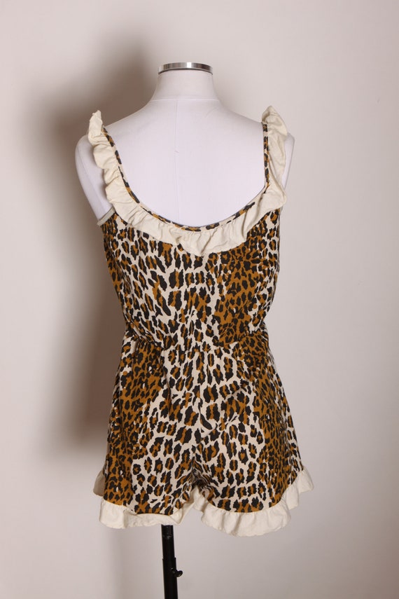 1950s Brown, Cream and Black Tiki Jungle Leopard … - image 6