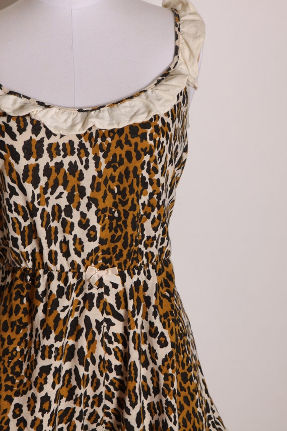 1950s Brown, Cream and Black Tiki Jungle Leopard … - image 4