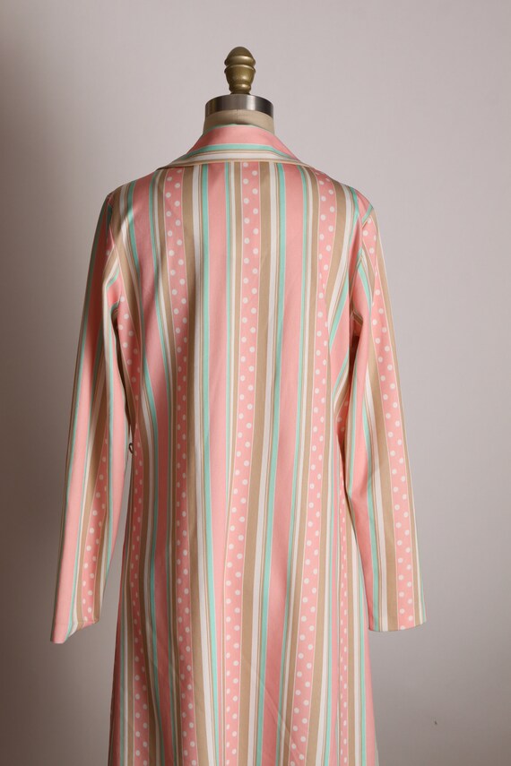 1970s Pastel Pink, Green, White and Tan Long Slee… - image 9