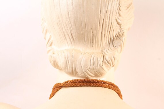 1920s Brown Beaded Pullover Flapper Necklace - image 6
