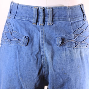 1970s Braided Woven Blue Denim Jeans by J. Daniel -34