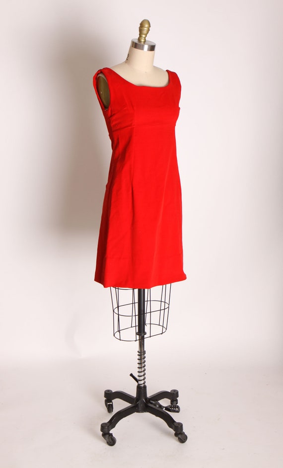 Early 1960s Red Velvet Sleeveless Mini Dress -XXS - image 5