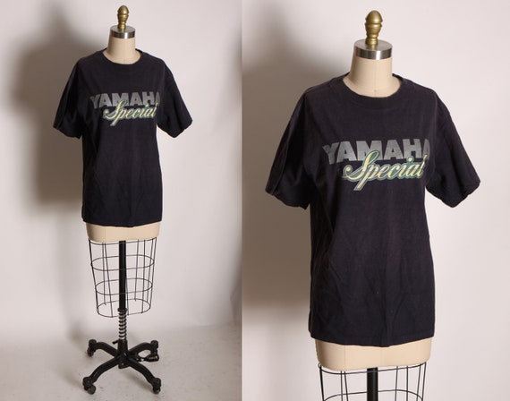 1970s 1980s Black Short Sleeve Yamaha Special T-Shirt by Yamaha -L