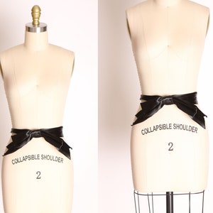 1940s Black Satin Oversized Bow Belt image 1