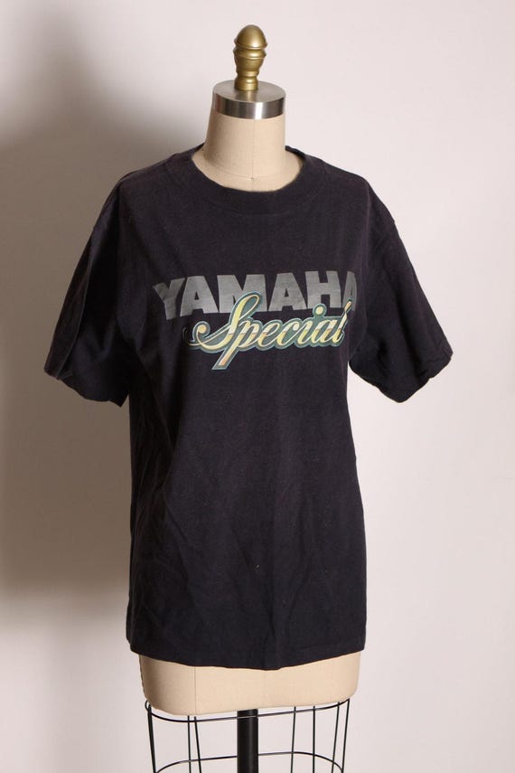 1970s 1980s Black Short Sleeve Yamaha Special T-shirt by Yamaha -L