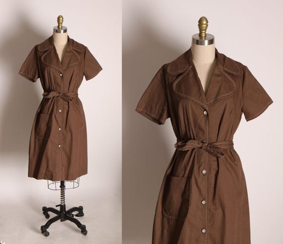 brown belted dress Tuckernuck Chestnut Rope Belt Leonie Chestnut / XL and a subtle waist Chocolate Brown Fit & Flare