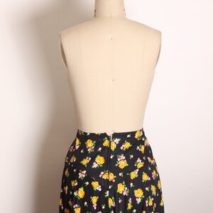 1970s Black, Yellow, Green and Pink Floral Full Length Prairie Cottagecore Skirt by Lanz Original M image 8