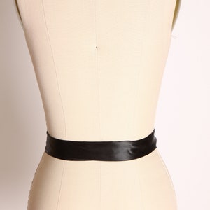 1940s Black Satin Oversized Bow Belt image 5