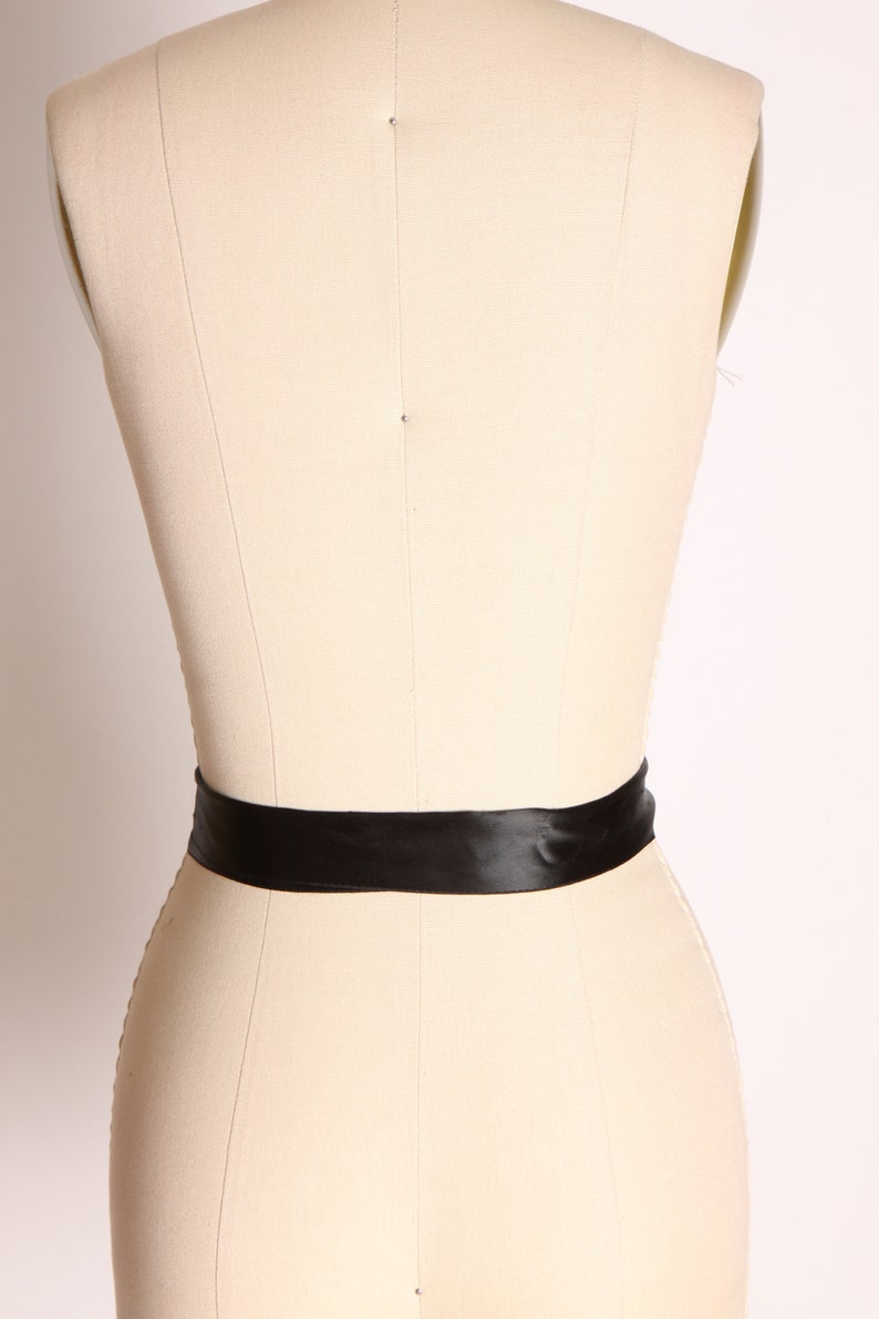 1940s Black Satin Oversized Bow Belt image 5